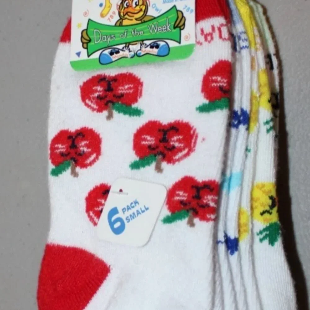 Kid's Days of the Week Socks 6-Pack Small Children's 7-9 Smart Feet